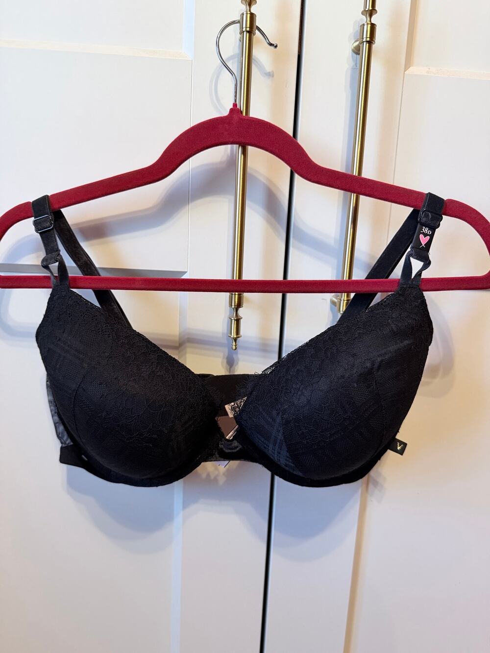 victoria's secret push up bra with black plaid lace nwt